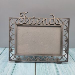 4" by 6" FETCO "Friends" Photo Frame Pewter Look Metal Vintage